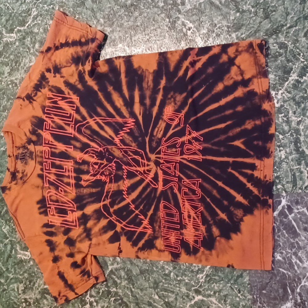 Led-Zeppelin tye dyed tee shirts size medium adult size medium brown and…